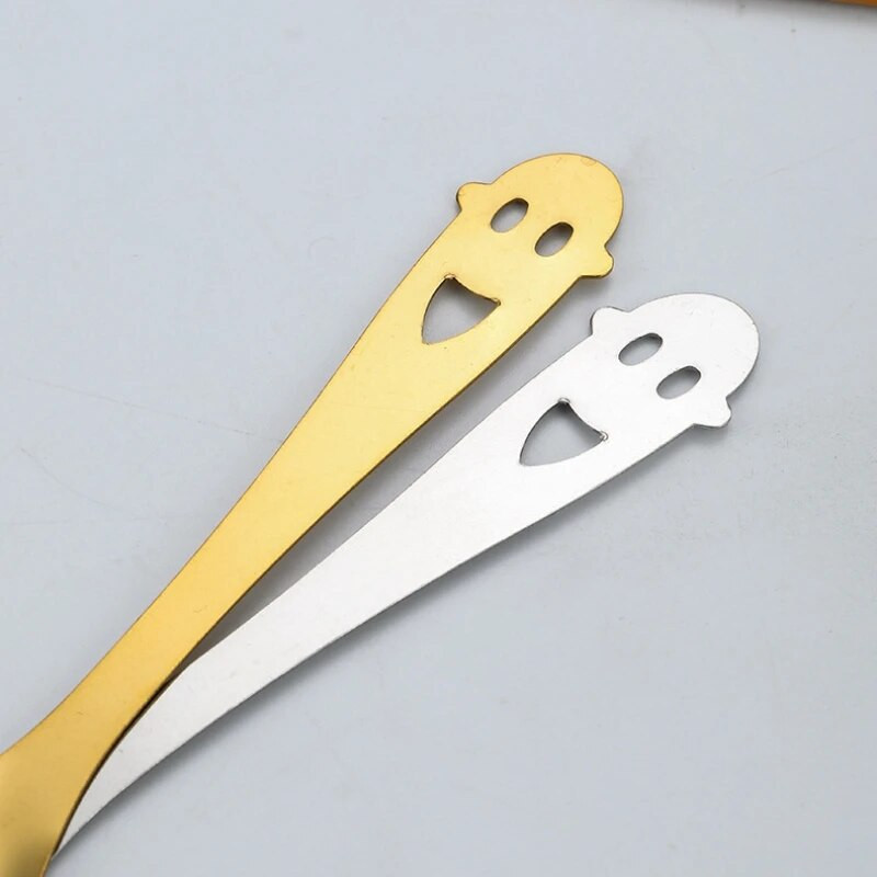 Лъжица за кафе от неръждаема стомана Кухо сърце Усмивка Лице Дизайн Лъжица за сладолед Сватбен сувенир Лъжица Подаръци за домашна кухня Деца