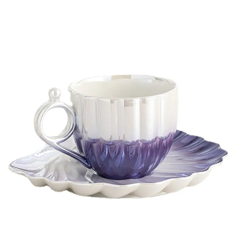 260 мл лека луксозна керамична чаша за кафе и комплект чинии Офис чаша Домакинска чаша за закуска с голям капацитет Творчески комплект за пиене