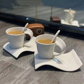Kreativna keramička šalica za kavu od 300 ml Espresso šalica za kavu s tanjurićem Kućna šalica za vodu Šalica za doručak za par Šalica za mlijeko Umjetnički set šalica za čaj