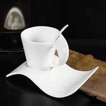 Creative Ceramic 300ml Coffee Cup Φλιτζάνι καφέ Espresso με Πιατάκι Σπίτι Κούπα Νερού Ζευγάρι Πρωινό Φλιτζάνι Milk Cup Art Σετ φλιτζάνι τσαγιού