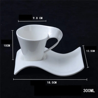 Kreativna keramička šalica za kavu od 300 ml Espresso šalica za kavu s tanjurićem Kućna šalica za vodu Šalica za doručak za par Šalica za mlijeko Umjetnički set šalica za čaj