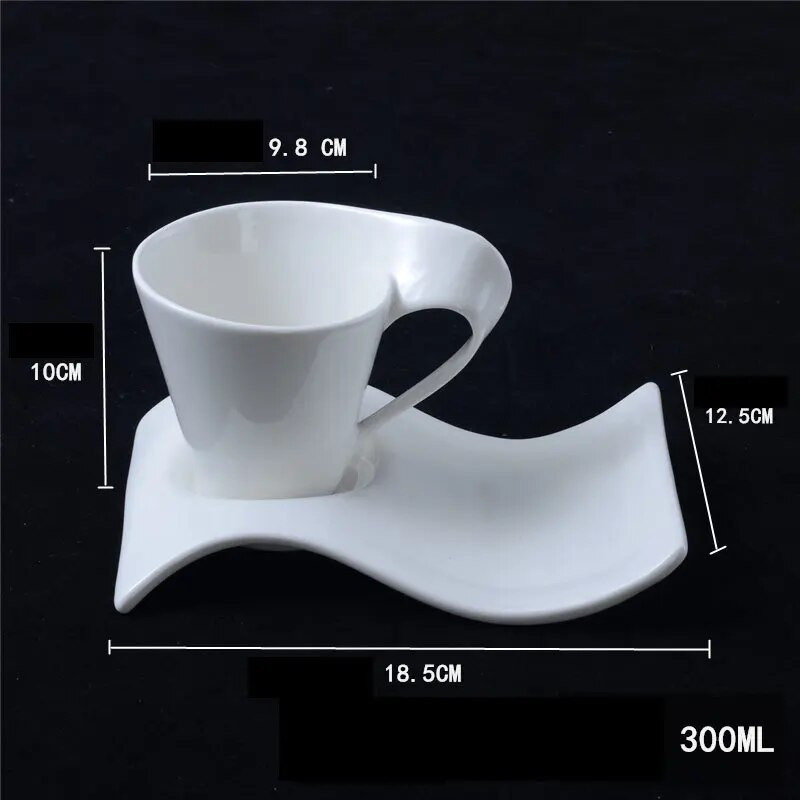 Kreativna keramička šalica za kavu od 300 ml Espresso šalica za kavu s tanjurićem Kućna šalica za vodu Šalica za doručak za par Šalica za mlijeko Umjetnički set šalica za čaj