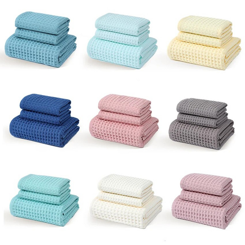 Vafel pamučni ručnik za kupanje Mekani saćasti ručnici za tuširanje za lice, jaki upijači 70x140 za odrasle, djecu, kućnu kupaonicu, tuš, kupanje, kupanje