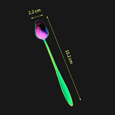 1PC Žlica za ruže od nehrđajućeg čelika, duga ručka, žličica za kavu, čaj, desert, sladoled, posuđe, žlica za salatu od meda, dekor božićni dar