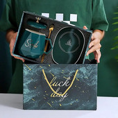 Išmanusis keramikinis puodelio šildytuvas puodelio padėkliuko šildytuvas termostatinis kavos šildymas elektrinis puodelio rinkinys Pienas arbatos šildymas vanduo Namų biuro dovana