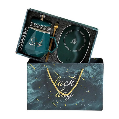 Išmanusis keramikinis puodelio šildytuvas puodelio padėkliuko šildytuvas termostatinis kavos šildymas elektrinis puodelio rinkinys Pienas arbatos šildymas vanduo Namų biuro dovana