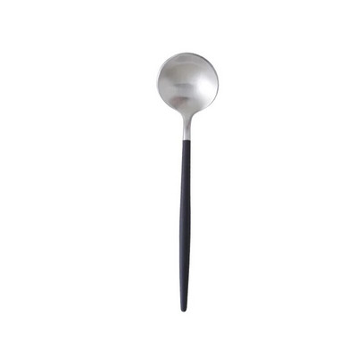 1 бр. Лъжица за кафе от неръждаема стомана 304 Лъжици за сладолед и чай Черно злато Цветни лъжици Комплект сервизи за вечеря в хотелски ресторант