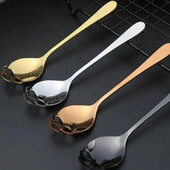 304 Nerūdijančio plieno kavos kaušelis kaukolės formos desertinis šaukštas Maistiniai ledai Saldainiai arbatos šaukštelis arbatos cukraus indai