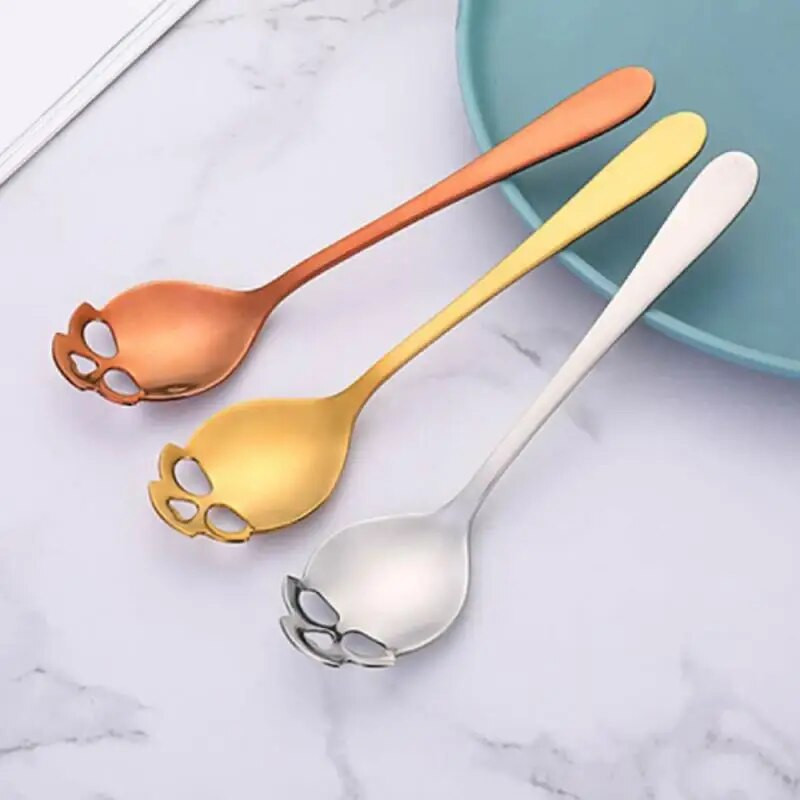 304 Nerūdijančio plieno kavos kaušelis kaukolės formos desertinis šaukštas Maistiniai ledai Saldainiai arbatos šaukštelis arbatos cukraus indai