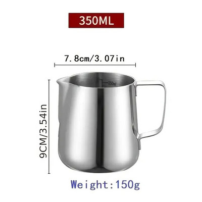 350/600/1000 мл Мляко Сметана Разпенваща Кана с мащаб Чаша за кафе от неръждаема стомана Кана за лате еспресо Чаша за капучино на пара