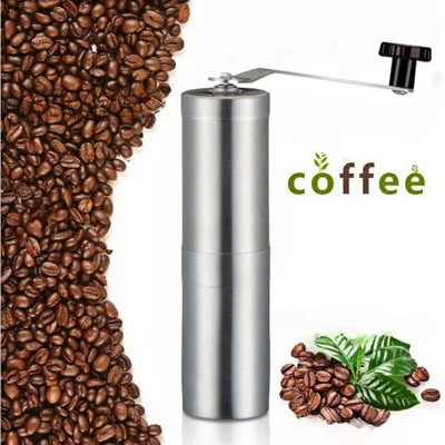 Kézi kávédaráló Kiváló minőségű hordozható, rozsdamentes acél, kézzel készített kávébabdaráló, többféle hüvelyes daráló, könnyen tisztítható