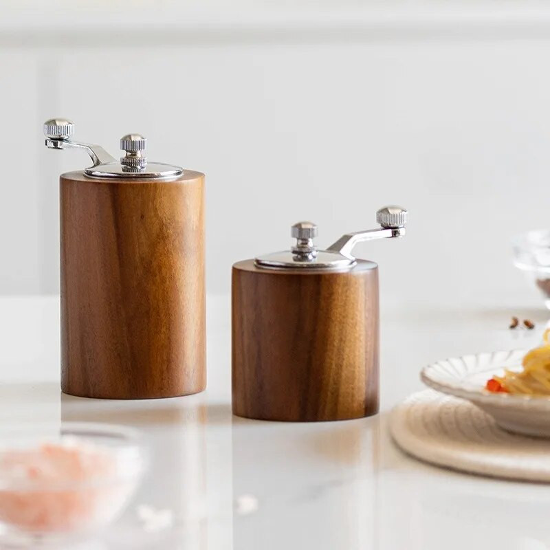 Drveni mlin za papar Ručni mlin za mljevenje lanenog sjemena Mlin za papar Podesiva krupnoća Kućna boca za mljevenje Ručni mlin za začine