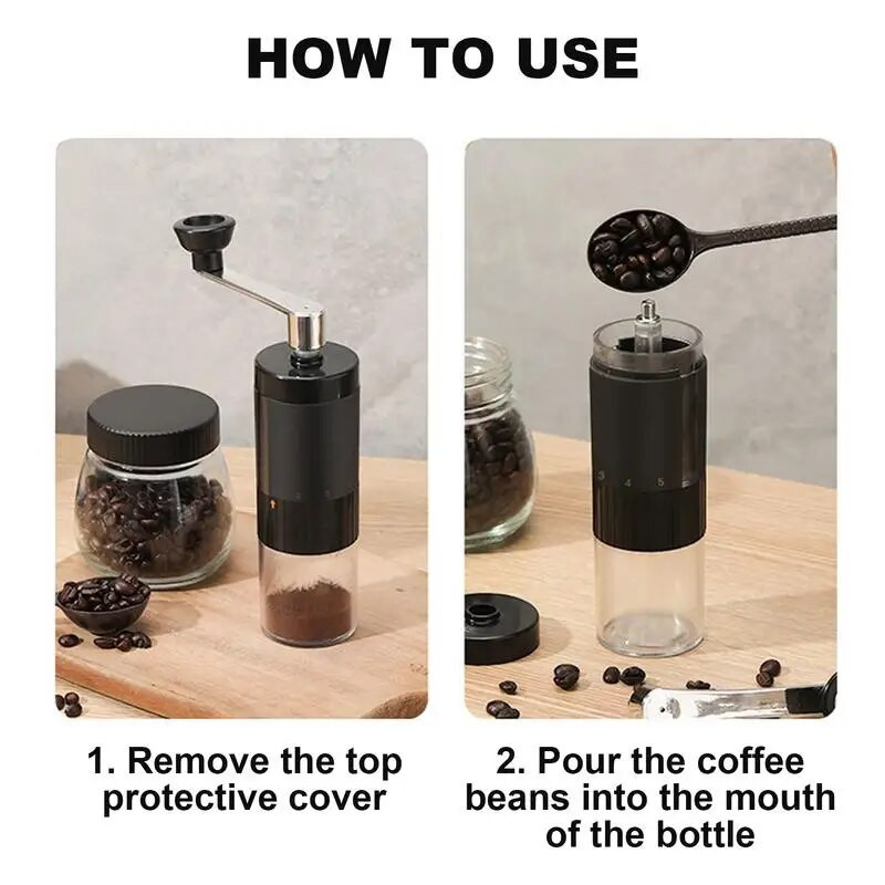 90 ml ručni mlin za kavu u zrnu, odvojivi, podesivi, 5 razina, prijenosni ručni mlin, ručna ručna ručna mlin za kavu, kuhinjski alat