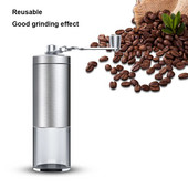 Мелничка за подправки Ръчна мелничка за еспресо кафе на зърна от неръждаема стомана Керамична мелница с манивела за дома/офиса/къмпинг/пътуване