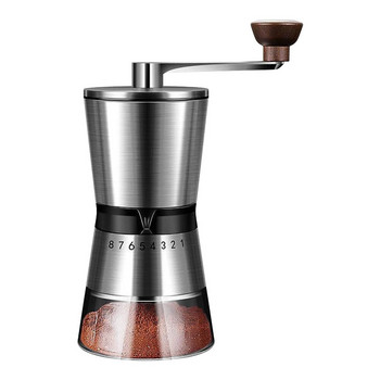 Μύλος μπαχαρικών από ανοξείδωτο ατσάλι Εγχειρίδιο Espresso Coffee Grinder Ceramic Burr with Hand Crank για σπίτι/γραφείο/κάμπινγκ/ταξίδια