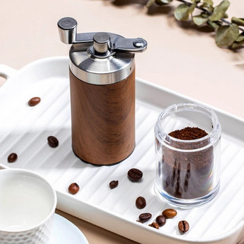 Ръчна мелница за кафе на зърна с керамичен регулируем бутон за настройка на манивела от неръждаема стомана Ръчно изработена кафемелачка Лесна за използване