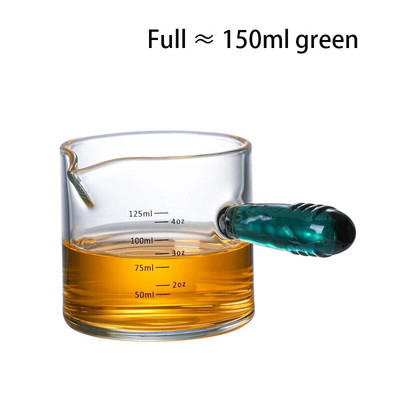 60/125 мл Мерителна чаша за еспресо със стъклена дръжка V-образна форма на устата Захар Кана за мляко Консумативи за кафе Мерителна чаша Кухненска чаша за подправки