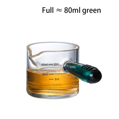 60/125 мл Мерителна чаша за еспресо със стъклена дръжка V-образна форма на устата Захар Кана за мляко Консумативи за кафе Мерителна чаша Кухненска чаша за подправки