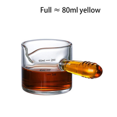 60/125 мл Мерителна чаша за еспресо със стъклена дръжка V-образна форма на устата Захар Кана за мляко Консумативи за кафе Мерителна чаша Кухненска чаша за подправки