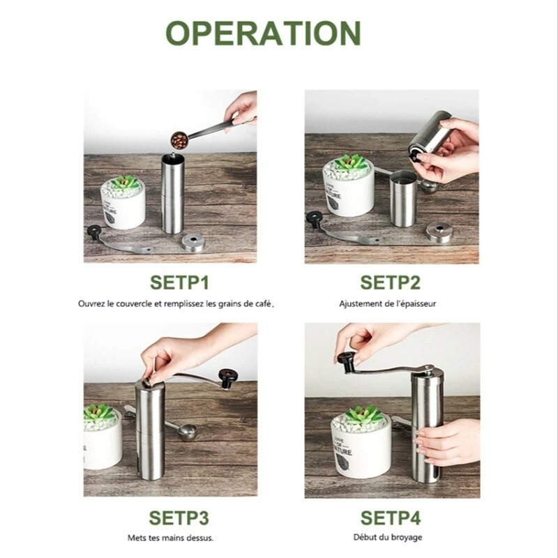 1-dijelni ručni mlinac za kavu Mini ručni mlinci za papar od nehrđajućeg čelika