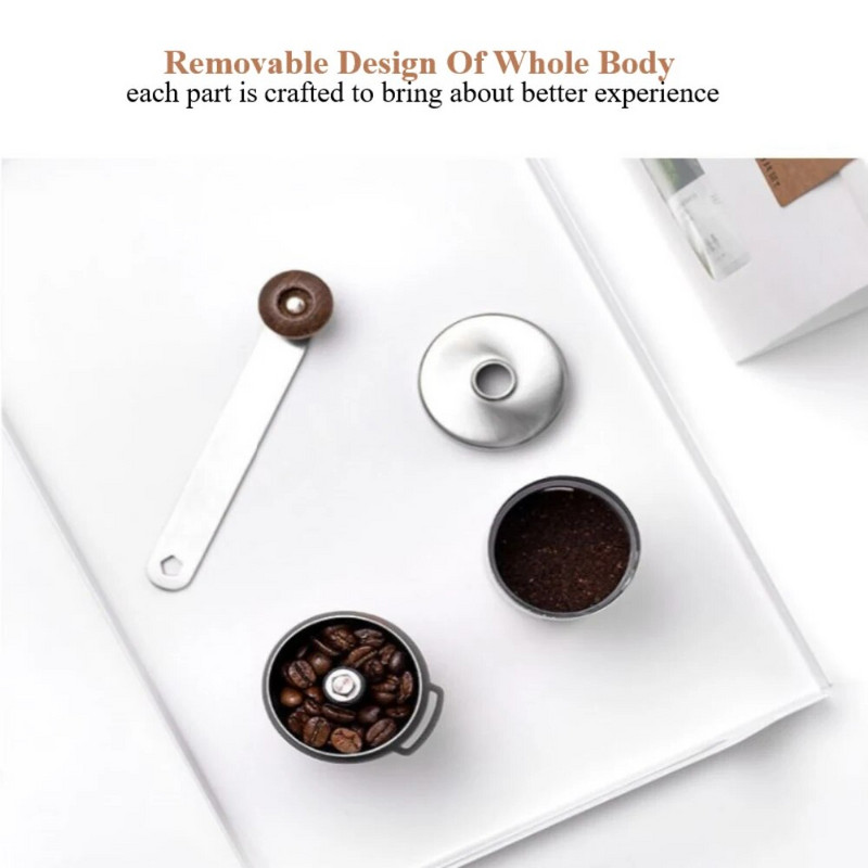 Hordozható kézi rozsdamentes acél kézi hajtókar Kávédaráló Kávébabdaráló Könnyen tisztítható Konyhai eszközök Kávéfőző Cocina