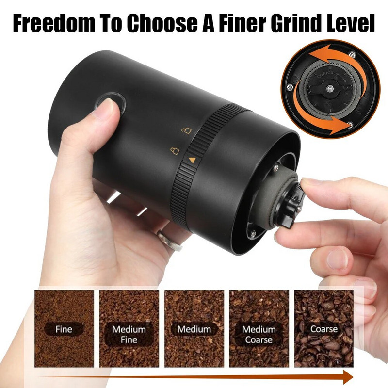 За кафене Начало Пътуване USB акумулаторна електрическа кафемелачка Машина за еспресо Преносима автоматична мелница за зърна