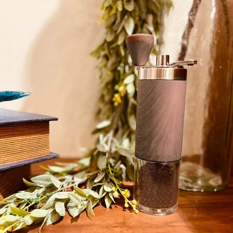 Nerūdijančio plieno kavos pupelių malūnėlis su reguliuojama šiurkštumo talpa lašinamai kavai espreso prancūziškam presui