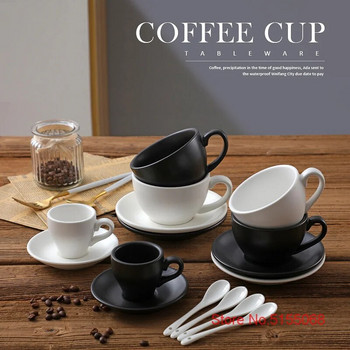 80ml Μαύρη κούπα εσπρέσο κοστούμι Professional Bone China Coffee Cup and Plate Set Italian Latte Coffe Milk Tea Tumbler Dropshipping