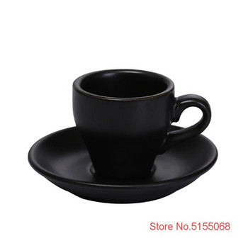 80ml Μαύρη κούπα εσπρέσο κοστούμι Professional Bone China Coffee Cup and Plate Set Italian Latte Coffe Milk Tea Tumbler Dropshipping