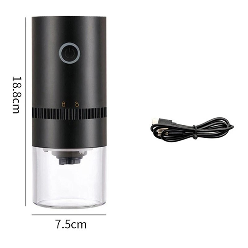 Kávédaráló TYPE-C USB töltő kerámia daráló mag Kávébab daráló Új frissítés hordozható elektromos