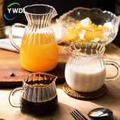 YWDL nordijski prozirni stakleni set vrča za kavu i mlijeko s ručkom Šalica za pjenjenje espresso kave Vrč za čaj Separator Posuđe za kafić