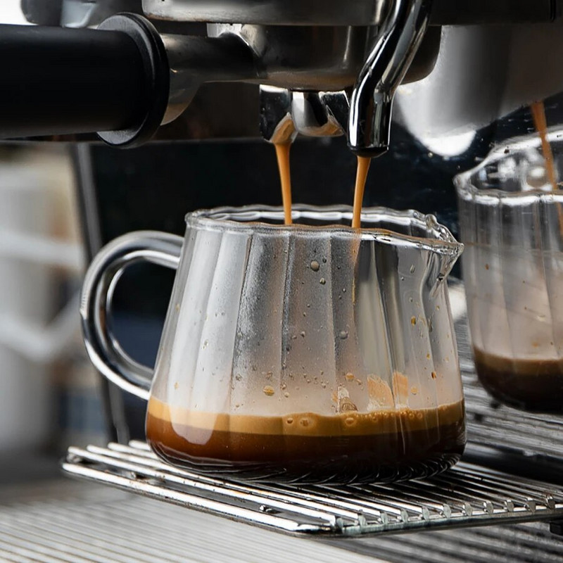 YWDL nordijski prozirni stakleni set vrča za kavu i mlijeko s ručkom Šalica za pjenjenje espresso kave Vrč za čaj Separator Posuđe za kafić