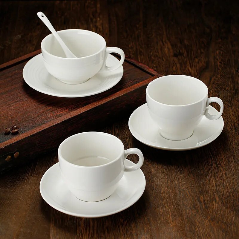 13 predmeta po izboru čisto bijele keramičke šalice za kavu i tanjurić set Dropshing šalica za poslijepodnevni čaj šalice za mlijeko šalice