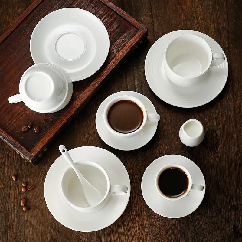 13 predmeta po izboru čisto bijele keramičke šalice za kavu i tanjurić set Dropshing šalica za poslijepodnevni čaj šalice za mlijeko šalice