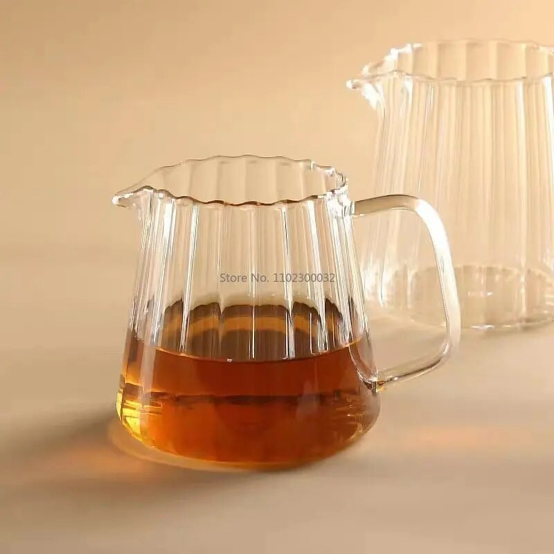 150/410/575 ml prugasto visoko borosilikatno staklo otporno na toplinu Teahouse Set za čaj Dodaci Chahai Milk Stakleni vrč Posuda za kavu