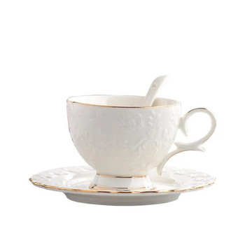 Κεραμικό φλιτζάνι καφέ Οικιακό ευρωπαϊκό απλό κόκαλο Κίνα Τσάι λουλουδιών Βρετανικό απογευματινό σετ δώρου Σετ φλιτζάνι τσαγιού