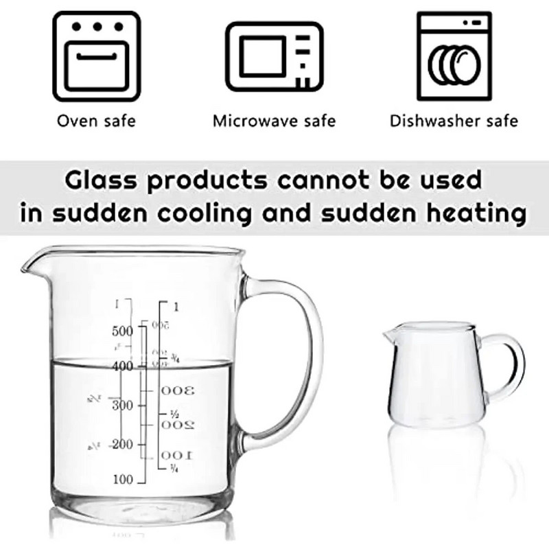 Stakleni vrč za kremu od 250 ml Vrč za mlijeko Mini stakleni vrč Prozirna posuda za kavu i čaj Mlijeko Stakleni vrčevi