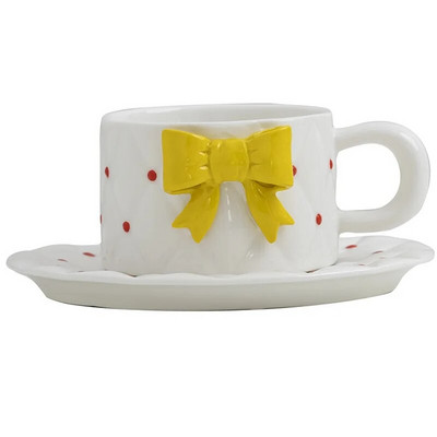 Корейска персонализирана креативна чаша за кафе чаша за чай чаша за закуска чаша чаша триизмерна чаша за кафе във формата на лък Десертна чиния