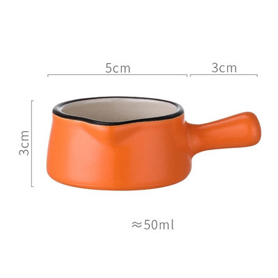 YWDL Мини керамична кана за мляко с дръжка Ястие за подправки Чаша с оцетен сос Сметана за мляко Буркан за сироп за кафе Купички за потапяне