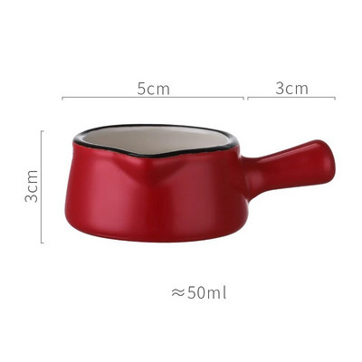 YWDL Мини керамична кана за мляко с дръжка Ястие за подправки Чаша с оцетен сос Сметана за мляко Буркан за сироп за кафе Купички за потапяне