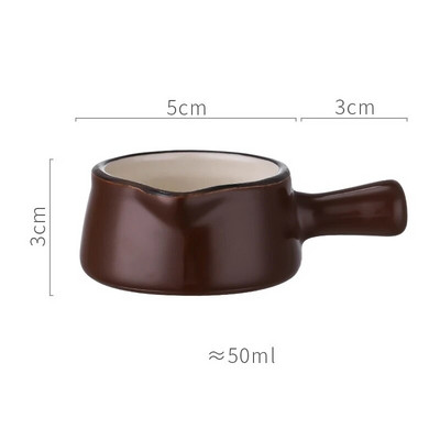 YWDL Мини керамична кана за мляко с дръжка Ястие за подправки Чаша с оцетен сос Сметана за мляко Буркан за сироп за кафе Купички за потапяне