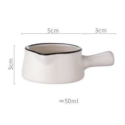 YWDL Мини керамична кана за мляко с дръжка Ястие за подправки Чаша с оцетен сос Сметана за мляко Буркан за сироп за кафе Купички за потапяне