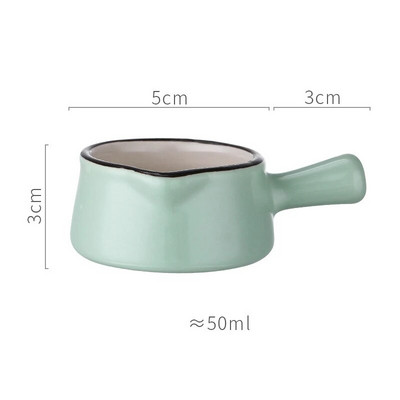 YWDL Мини керамична кана за мляко с дръжка Ястие за подправки Чаша с оцетен сос Сметана за мляко Буркан за сироп за кафе Купички за потапяне
