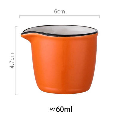 YWDL Мини керамична кана за мляко с дръжка Ястие за подправки Чаша с оцетен сос Сметана за мляко Буркан за сироп за кафе Купички за потапяне