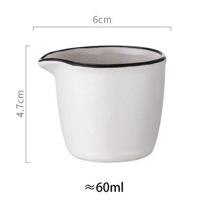 YWDL Мини керамична кана за мляко с дръжка Ястие за подправки Чаша с оцетен сос Сметана за мляко Буркан за сироп за кафе Купички за потапяне