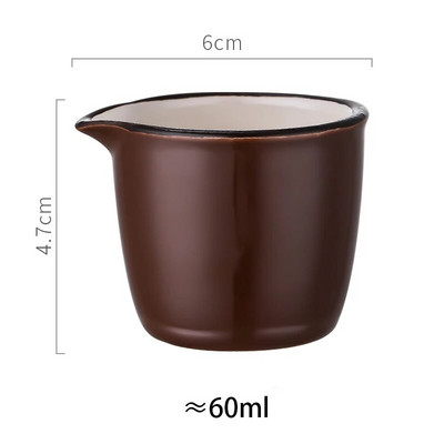 YWDL Мини керамична кана за мляко с дръжка Ястие за подправки Чаша с оцетен сос Сметана за мляко Буркан за сироп за кафе Купички за потапяне