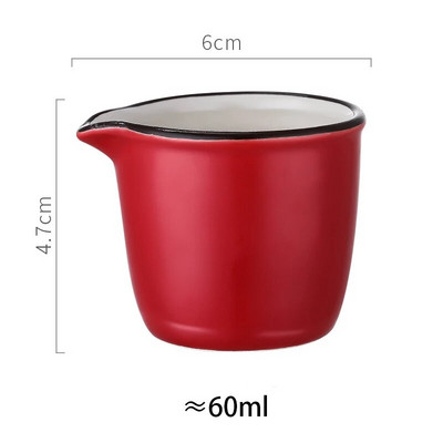 YWDL Мини керамична кана за мляко с дръжка Ястие за подправки Чаша с оцетен сос Сметана за мляко Буркан за сироп за кафе Купички за потапяне