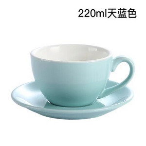 Чаша за кафе капучино в европейски стил, керамична чаша лате, комплект лъжици с чинийки, чаша лате по поръчка, ярка цветна глазура, 220 ml