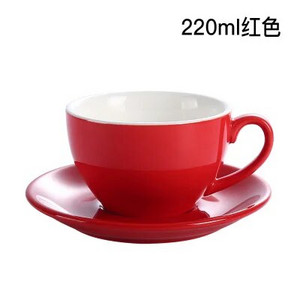 Чаша за кафе капучино в европейски стил, керамична чаша лате, комплект лъжици с чинийки, чаша лате по поръчка, ярка цветна глазура, 220 ml