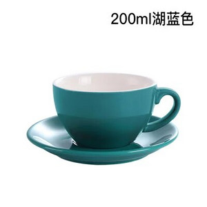 Чаша за кафе капучино в европейски стил, керамична чаша лате, комплект лъжици с чинийки, чаша лате по поръчка, ярка цветна глазура, 220 ml